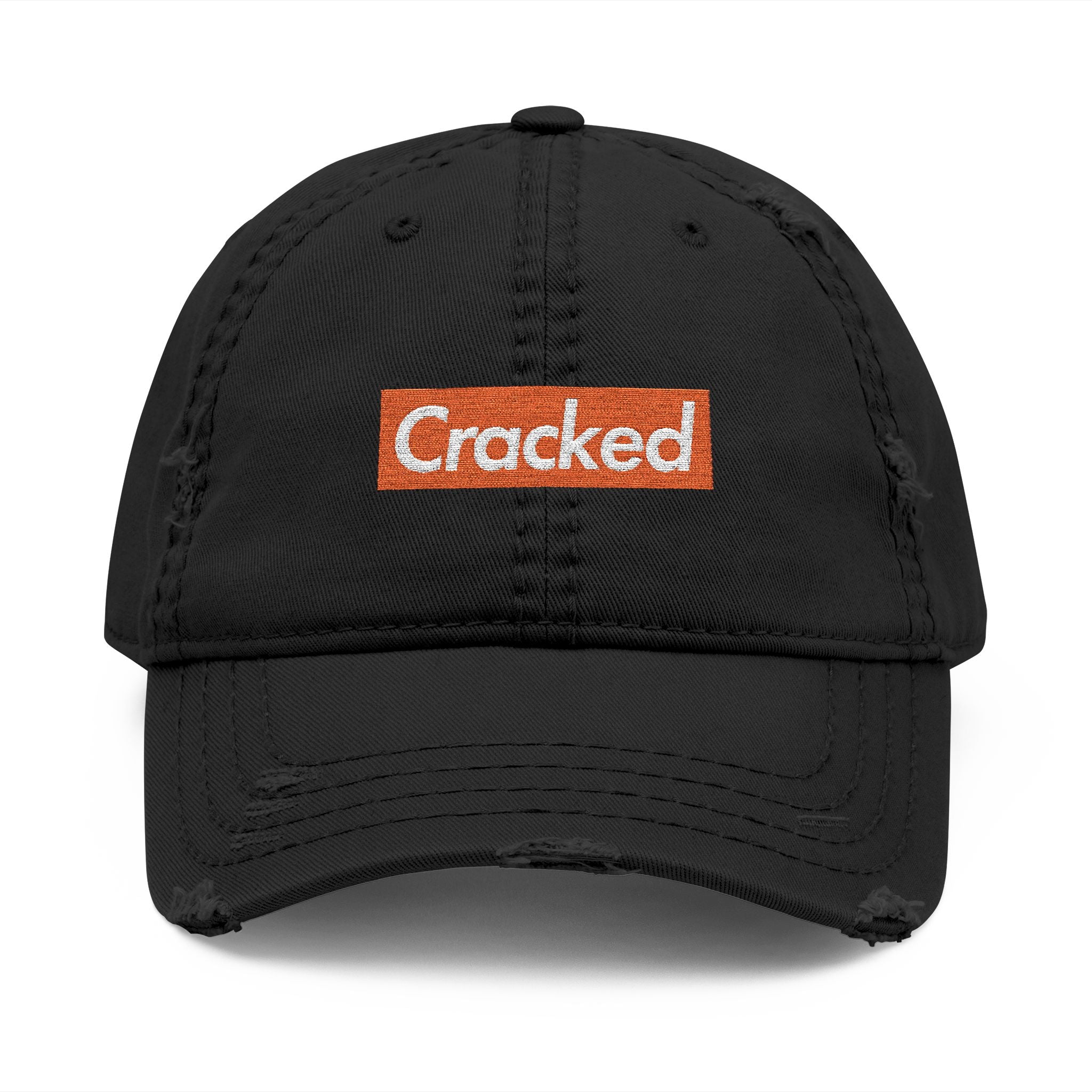 Cracked Embroidered Distressed Dad Hat
