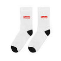 Crew Socks — White 'Cracked' Logo Padded Athletic Socks